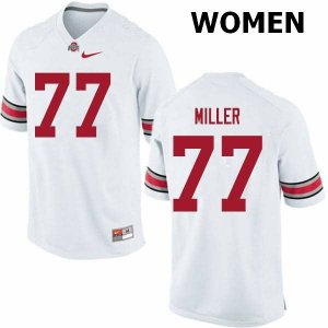 Women's Ohio State Buckeyes #77 Harry Miller White Nike NCAA College Football Jersey Colors HHZ6344IM